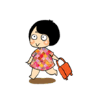 Hard-working Girl in Flower Dress（個別スタンプ：5）