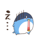 表情豊かな青いペンギン（個別スタンプ：1）
