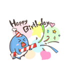 表情豊かな青いペンギン（個別スタンプ：5）
