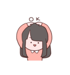 黒髪女子のスタンプ（個別スタンプ：1）