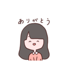 黒髪女子のスタンプ（個別スタンプ：3）