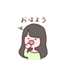 黒髪女子のスタンプ（個別スタンプ：5）