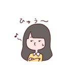 黒髪女子のスタンプ（個別スタンプ：27）