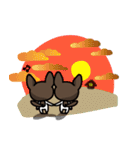 Mamechan and Fukuchan（個別スタンプ：17）