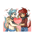 cat Isold and dog Ira（個別スタンプ：34）
