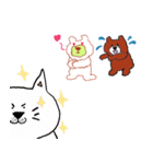 しろクマさんたち（個別スタンプ：3）