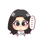 Black hair, a lovely lady.（個別スタンプ：3）