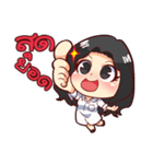 Black hair, a lovely lady.（個別スタンプ：5）