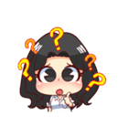 Black hair, a lovely lady.（個別スタンプ：7）