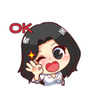 Black hair, a lovely lady.（個別スタンプ：9）