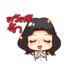 Black hair, a lovely lady.（個別スタンプ：15）