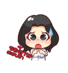 Black hair, a lovely lady.（個別スタンプ：19）