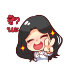 Black hair, a lovely lady.（個別スタンプ：24）