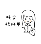 Black and white girl daily（個別スタンプ：10）