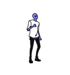 LAZY ALIENS - モノクローム（個別スタンプ：34）
