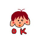 ほっぺたが赤い男の日常会話（個別スタンプ：10）