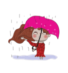 Cloudy Hair Little Girl（個別スタンプ：33）