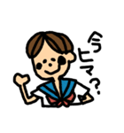 ネコと男の子スタンプ（個別スタンプ：1）