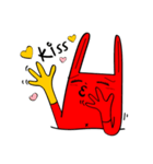 RedRabbit With Yellow-glove（個別スタンプ：7）