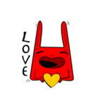 RedRabbit With Yellow-glove（個別スタンプ：8）