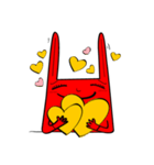 RedRabbit With Yellow-glove（個別スタンプ：11）