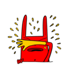 RedRabbit With Yellow-glove（個別スタンプ：14）