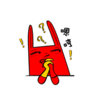 RedRabbit With Yellow-glove（個別スタンプ：17）