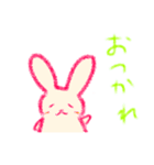 クレヨンで描いたようなうさぎさん（個別スタンプ：1）