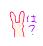 クレヨンで描いたようなうさぎさん（個別スタンプ：3）