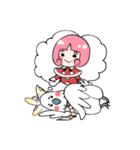 girl and parrot（個別スタンプ：18）