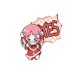 girl and parrot（個別スタンプ：34）