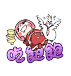 girl and parrot（個別スタンプ：35）