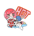 girl and parrot（個別スタンプ：39）