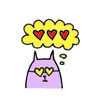 紫色の猫（個別スタンプ：9）