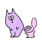 紫色の猫（個別スタンプ：21）