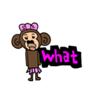 お猿、と女の子（個別スタンプ：6）