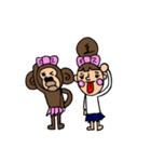 お猿、と女の子（個別スタンプ：9）