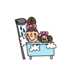 お猿、と女の子（個別スタンプ：10）
