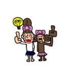 お猿、と女の子（個別スタンプ：12）