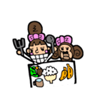 お猿、と女の子（個別スタンプ：14）