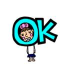 お猿、と女の子（個別スタンプ：15）