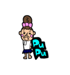 お猿、と女の子（個別スタンプ：18）