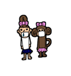 お猿、と女の子（個別スタンプ：32）