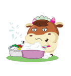 Daily of Little Cute Pink Dairy Cattle（個別スタンプ：6）