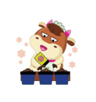 Daily of Little Cute Pink Dairy Cattle（個別スタンプ：11）