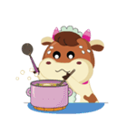 Daily of Little Cute Pink Dairy Cattle（個別スタンプ：19）