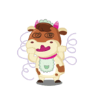 Daily of Little Cute Pink Dairy Cattle（個別スタンプ：35）