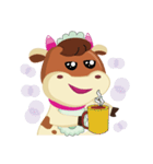 Daily of Little Cute Pink Dairy Cattle（個別スタンプ：40）