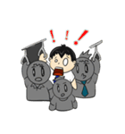 会社 ＆ ネクタイブルー（個別スタンプ：19）