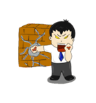 会社 ＆ ネクタイブルー（個別スタンプ：36）
